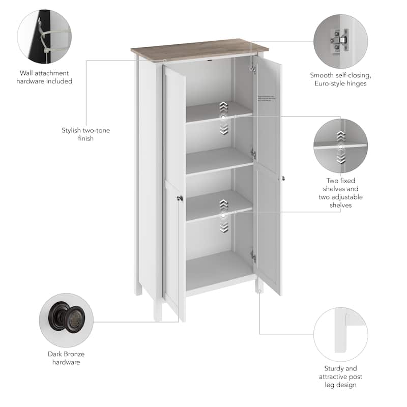 Mayfield Tall Storage Cabinet with Doors by Bush Furniture