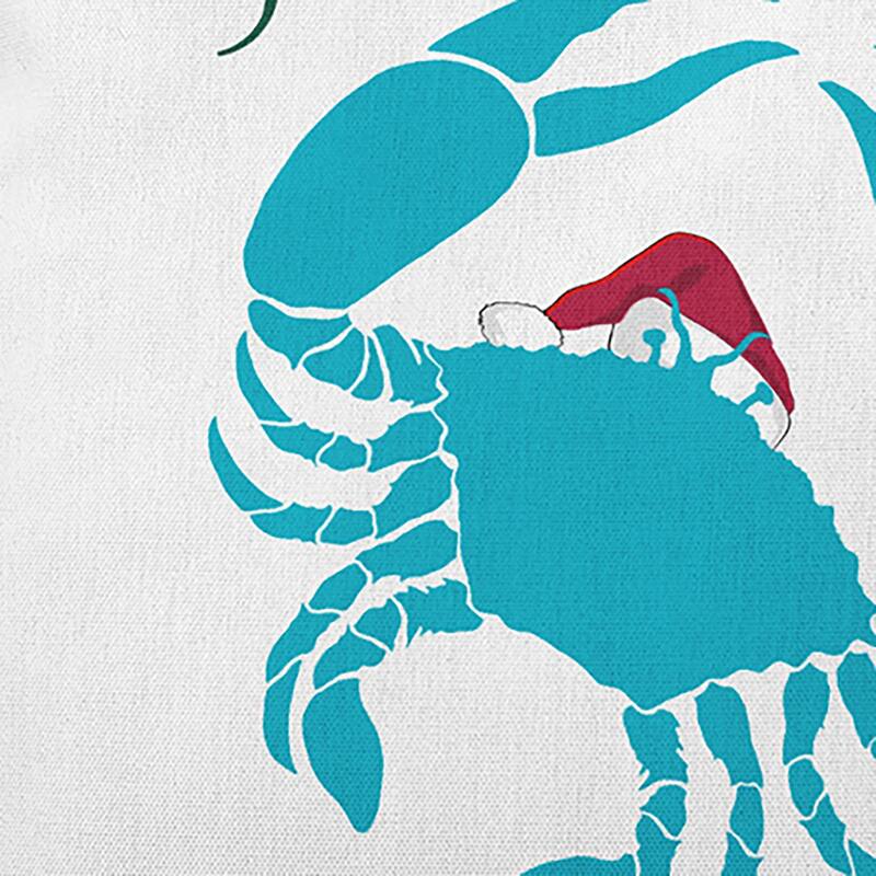 Santa Claws Crab Beachy Christmas Indoor/Outdoor Throw Pillow