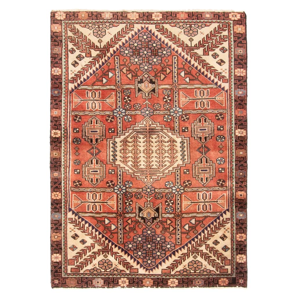 ECARPETGALLERY Hand-knotted Andelz Red Wool Rug - 3'3 x 4'8