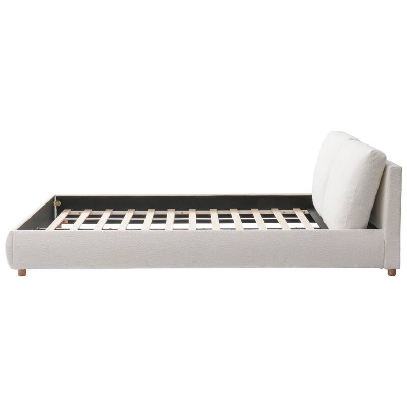 Christopher Knight Home - David Boucle Upholstered Platform Bed with Two Removable Pillow Headboard