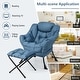 preview thumbnail 12 of 28, Gymax Lazy Sofa Chair Accent Leisure Armchair with Folding Footrest &