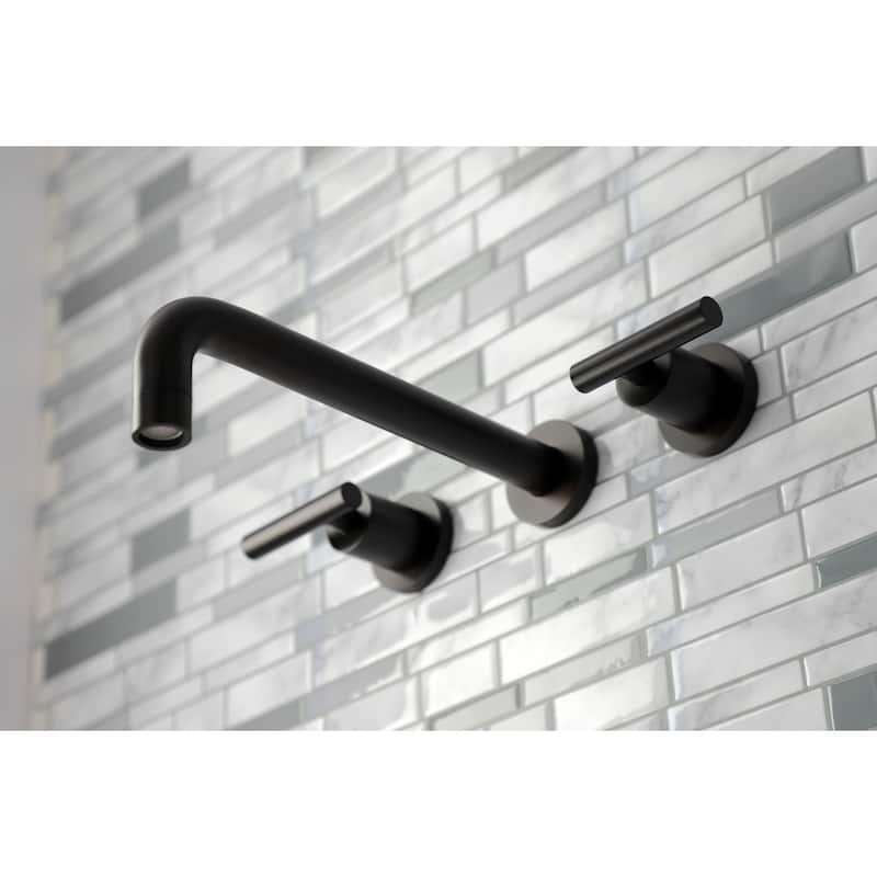 Manhattan 3-Hole Wall Mount Roman Tub Faucet in Brushed Brass