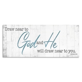 Stupell Draw Near to God Phrase Charming Faith Based Canvas Wall Art