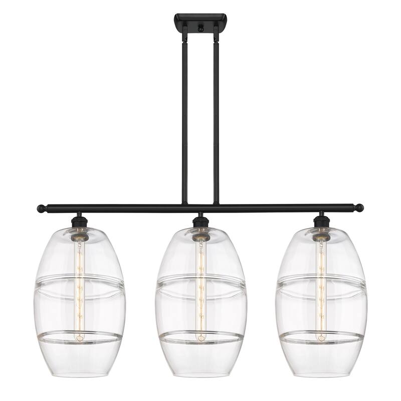 Innovations Lighting 516-3I-19-37 Vaz Linear Vaz 3 Light 37" Wide - Matte Black / Clear