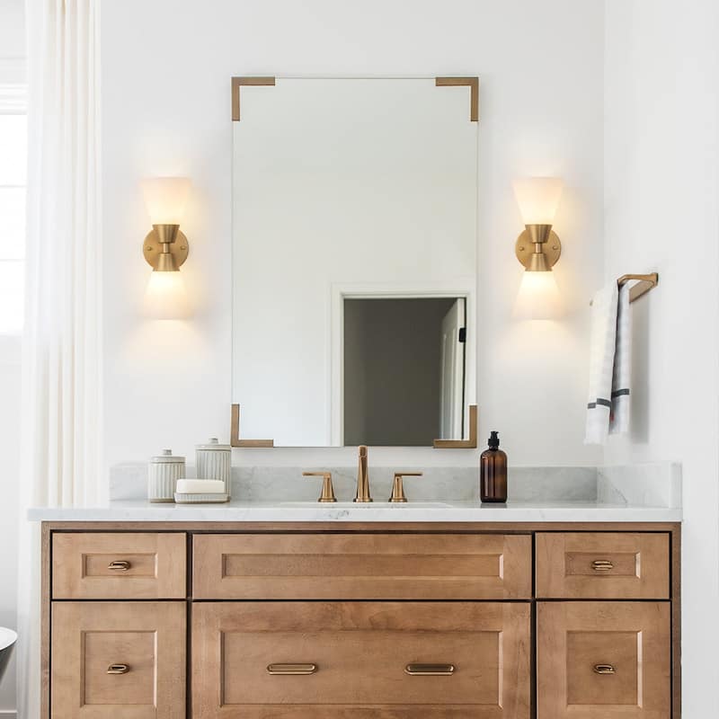 2-Light Hourglass Shaped Glass Wall Sconce