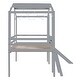 preview thumbnail 5 of 7, Grey Twin Loft Bed with Ladder, Slide & Blackboard