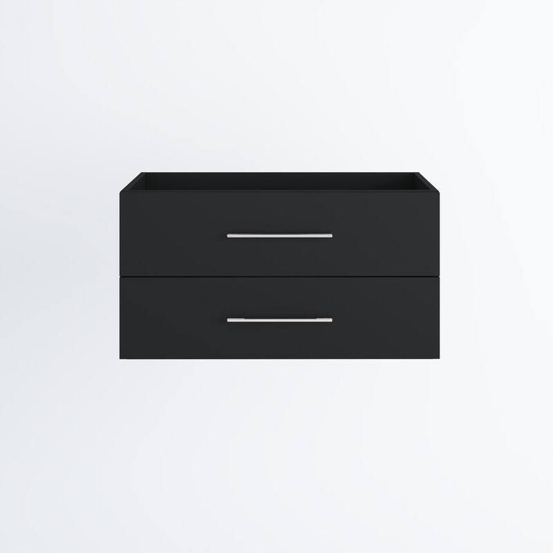 Volpa USA Napa 36-inch Black Wall-Mounted Floating Bathroom Cabinet