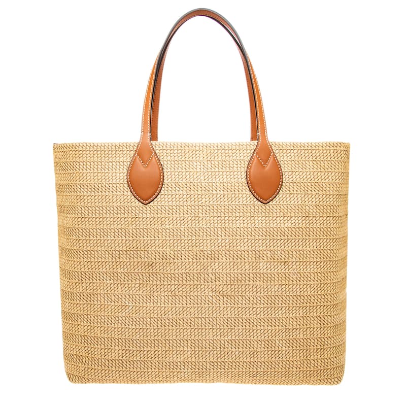 Gucci Medium Straw-Effect Tote Bag
