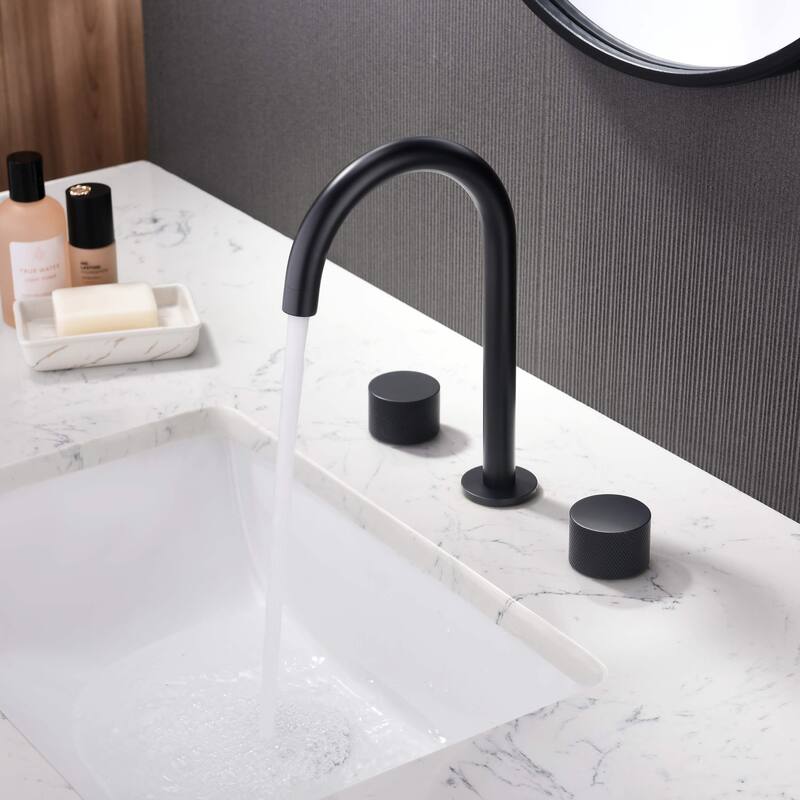 Circular X 8" Bathroom Sink Widespread Faucet with Drain Assembly