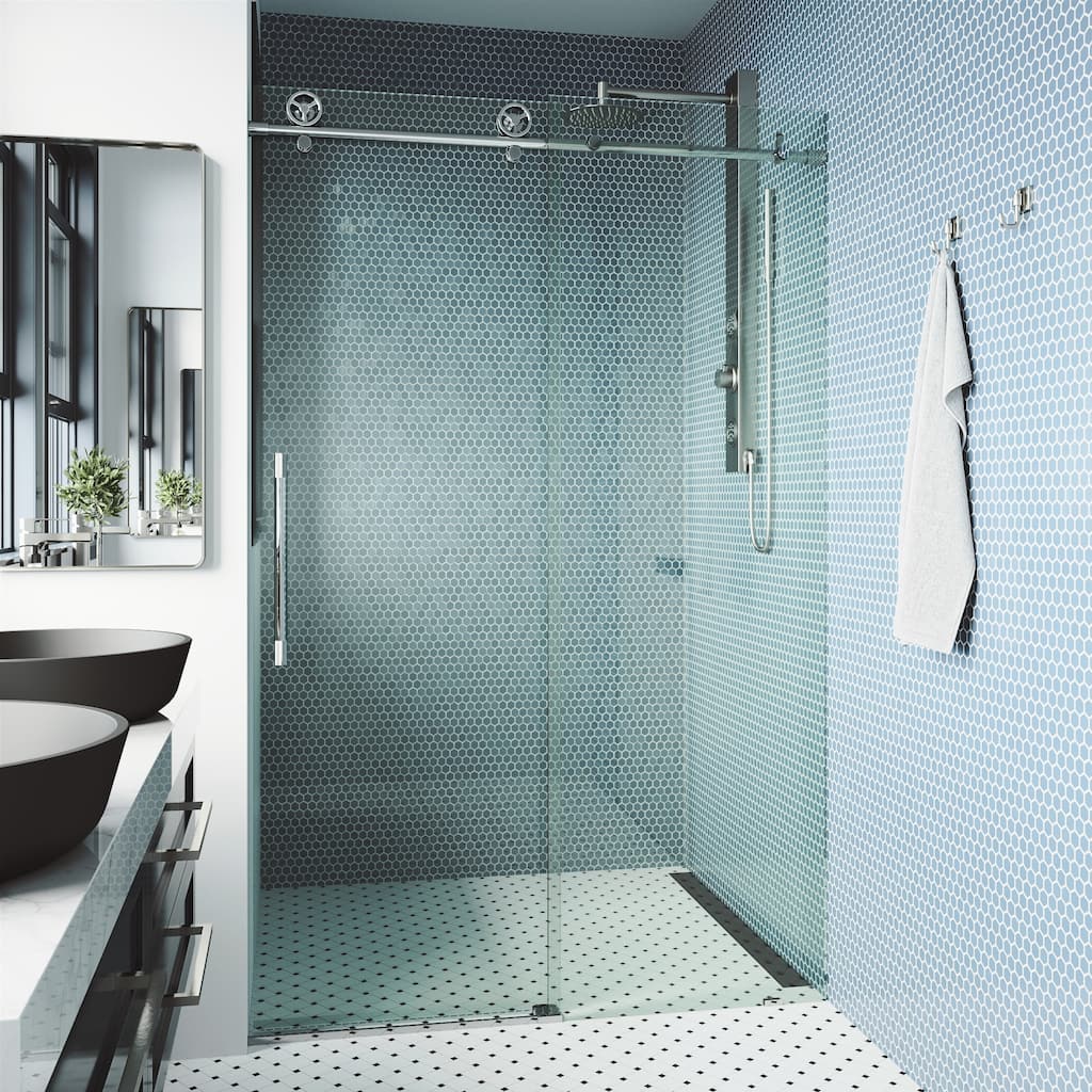 Vigo VG6044CL5276 Elan Cass 76" High x 52" Wide Sliding Frameless
