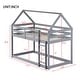 preview thumbnail 7 of 5, Grey Twin over Twin House-Shaped Bunk Bed with Ladder, Guardrails, and Low Height Design