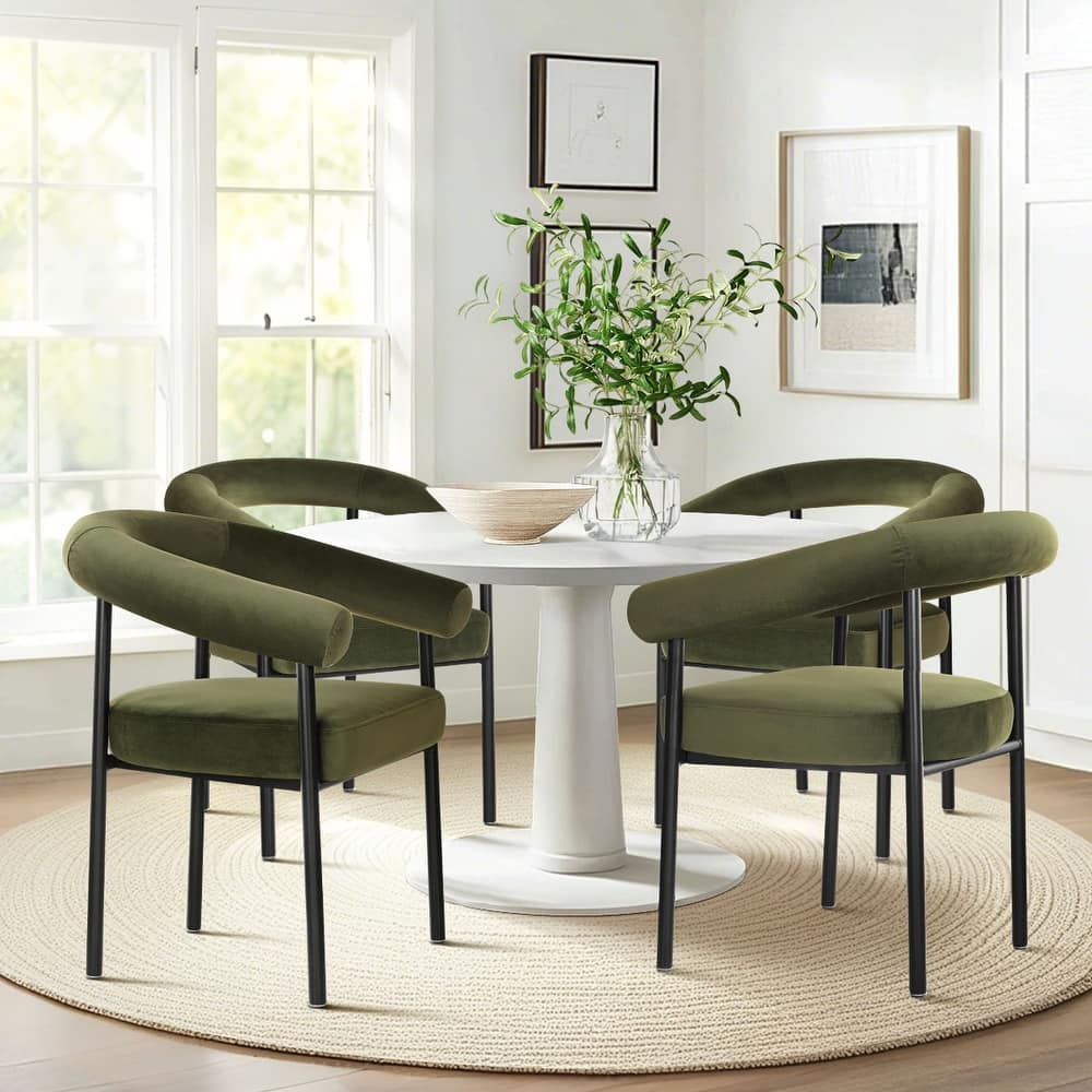 Velvet Upholstered Chairs (Set of 4)