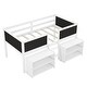 preview thumbnail 13 of 16, Twin Low Loft Bed with Movable Shelves and Chalkboard Guardrail
