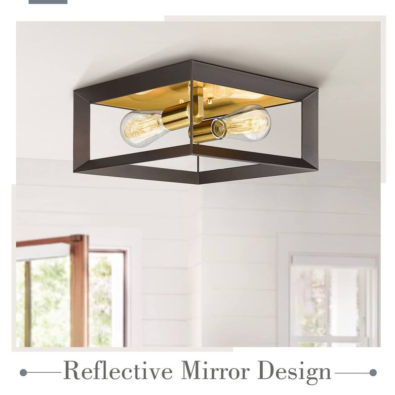 2-Light Modern Flush Mount Light Fixture