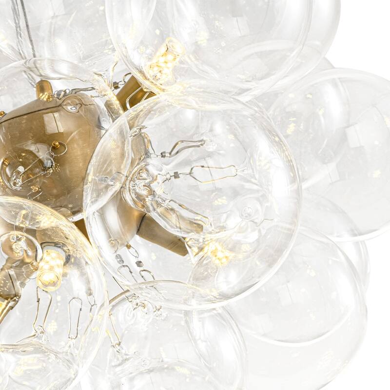 Glam 6-Light Dimmable Cluster Glass Globe Bubble Chandelier