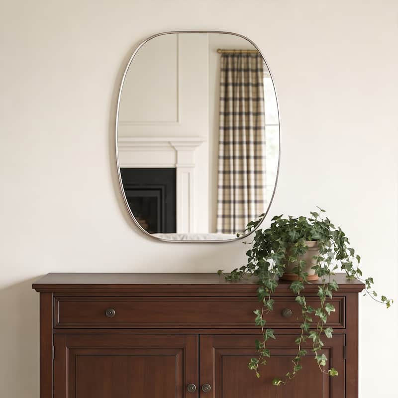 30x40 in Metal Framed Oval Vanity Bathrrom Mirror for Wall