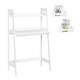preview thumbnail 2 of 9, RiverRidge Kids Art Table Desk with Ladder Shelf and Open Storage Shelf for Playroom - White with 2 10" Floating Bookshelves