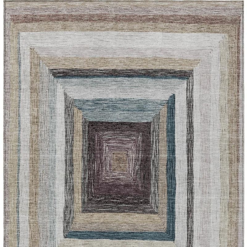 HomeRoots Geometric Transitional Rectangle Outdoor Rug