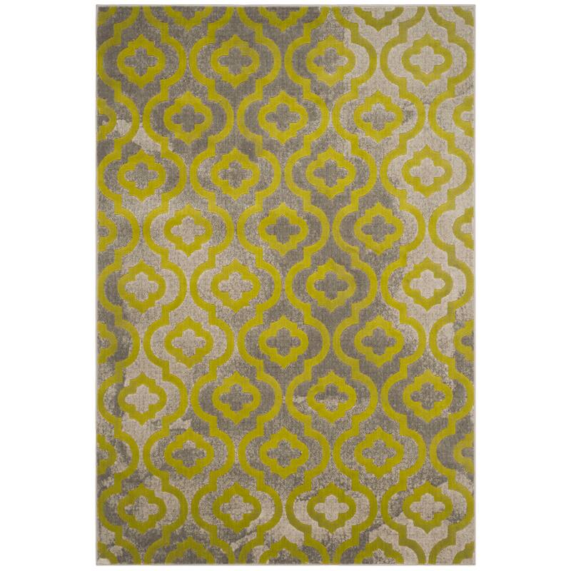 SAFAVIEH Porcello Andrijana Geometric Trellis Area Rug - 5'2" x 7'6" - Light Grey/Green