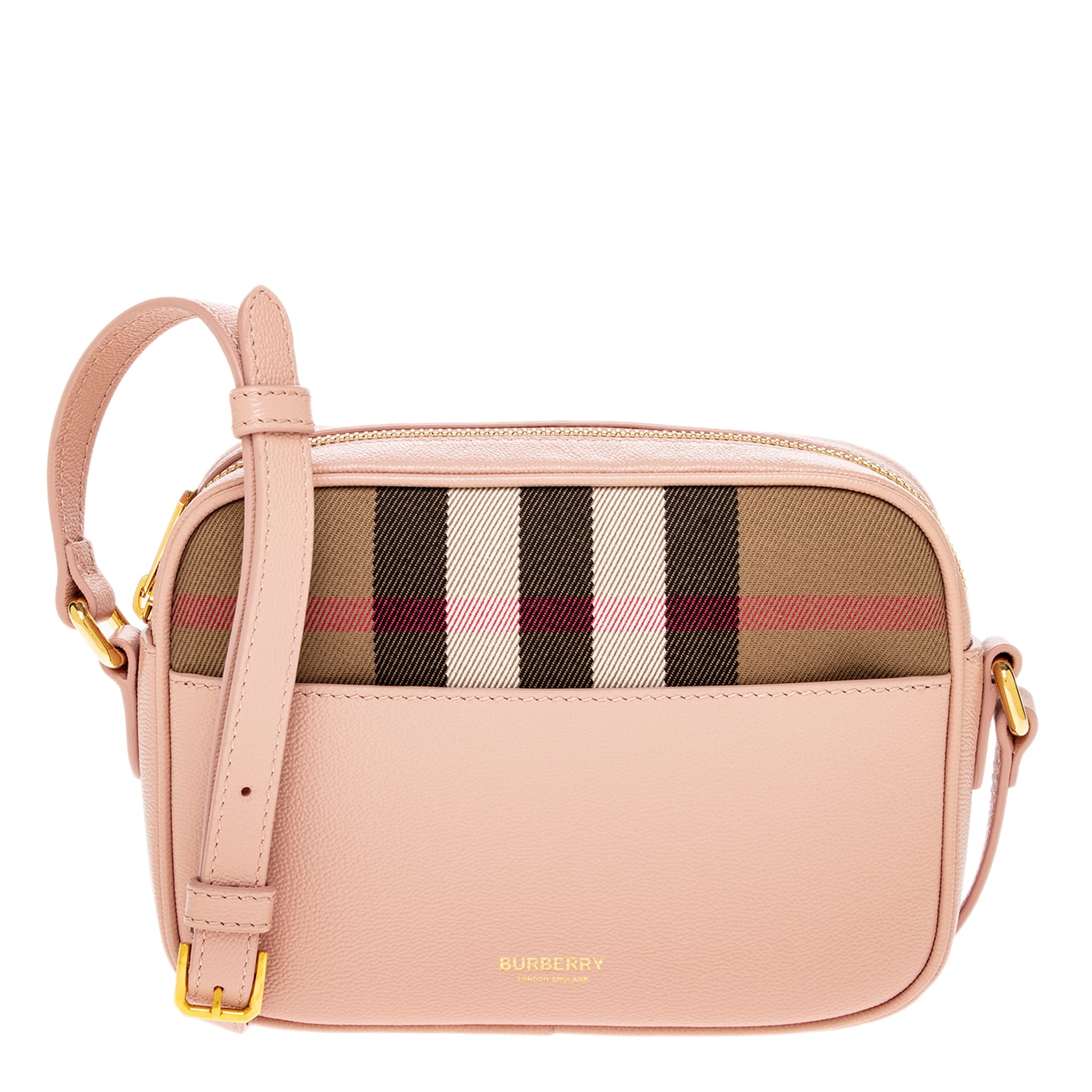 Burberry Small House Check & Leather Camera Bag