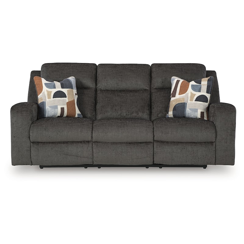 Signature Design by Ashley Kanlow Dark Gray Reclining Sofa - 87" W x 43" D x 40" H