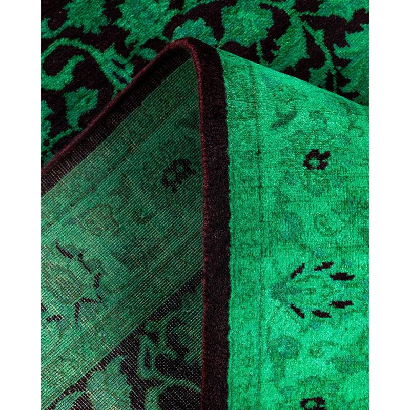 Contemporary Overdyed Wool Hand Knotted Runner - 2' 6" x 10' 4"