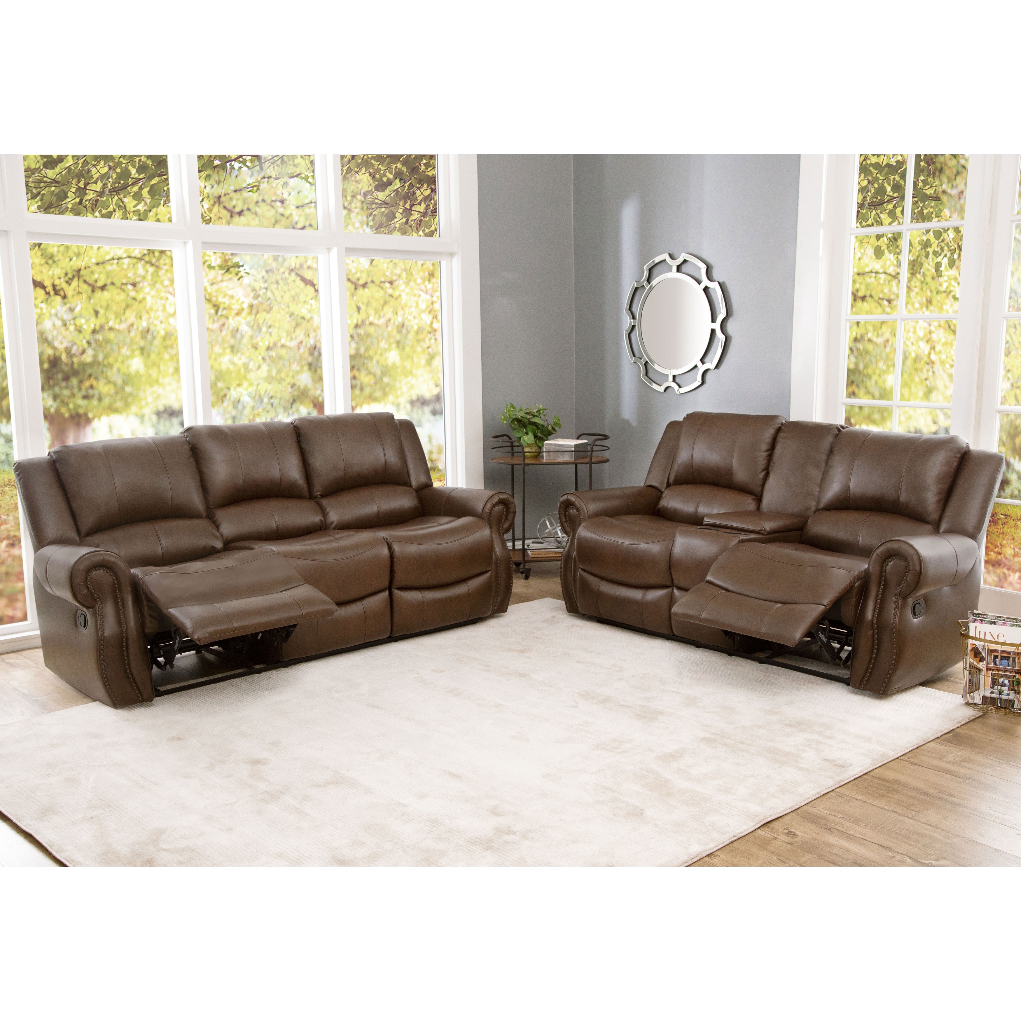 real living mesa brown reclining sofa