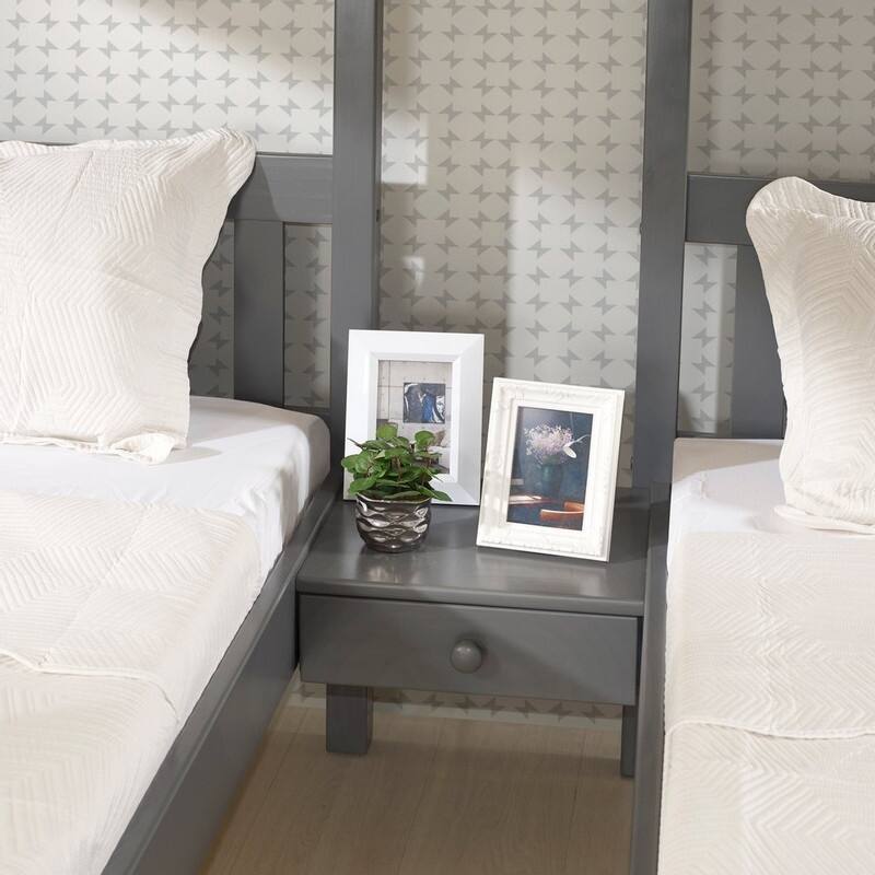 Dark Grey Full over Double Twin Bunk Bed