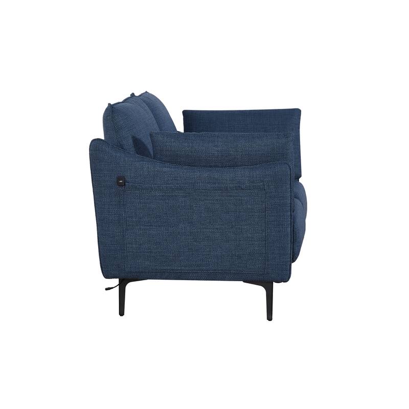 Upholstered Sofa with USB Charge Port & 2 Pillows