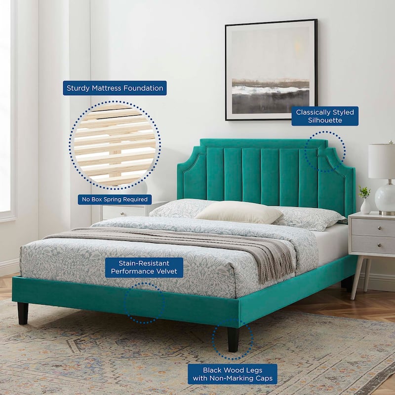 Sienna Performance Velvet Twin Platform Bed
