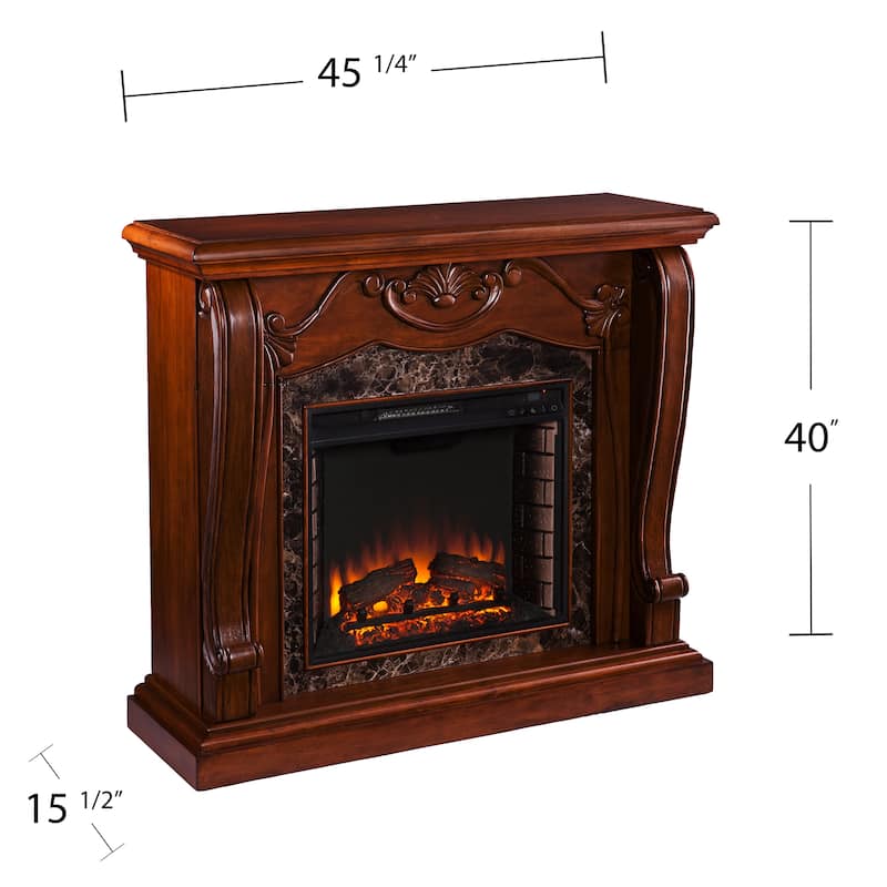 SEI Furniture Walnut Electric Fireplace - N/A