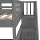 preview thumbnail 56 of 67, Stairway Wooden Bunk Bed with Storage Staircase and Guard Rail, for Bedroom, Dorm, Convertible into 2 Beds