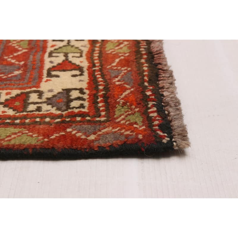 ECARPETGALLERY Hand-knotted Melis Red Wool Rug - 4'3 x 9'2