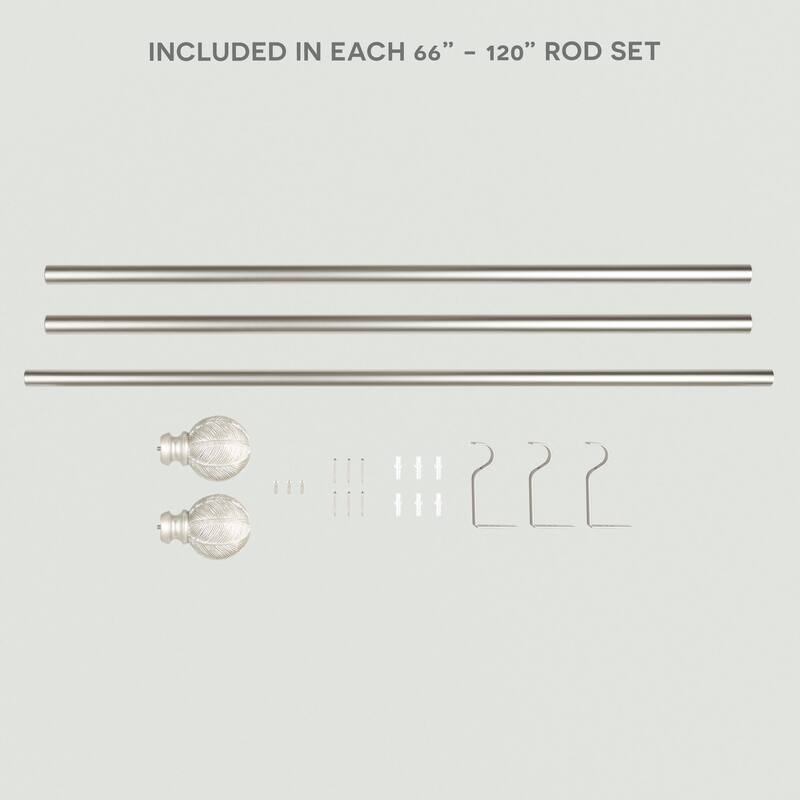 ATI Home Acanthus 1" Window Curtain Rod and Finial Set
