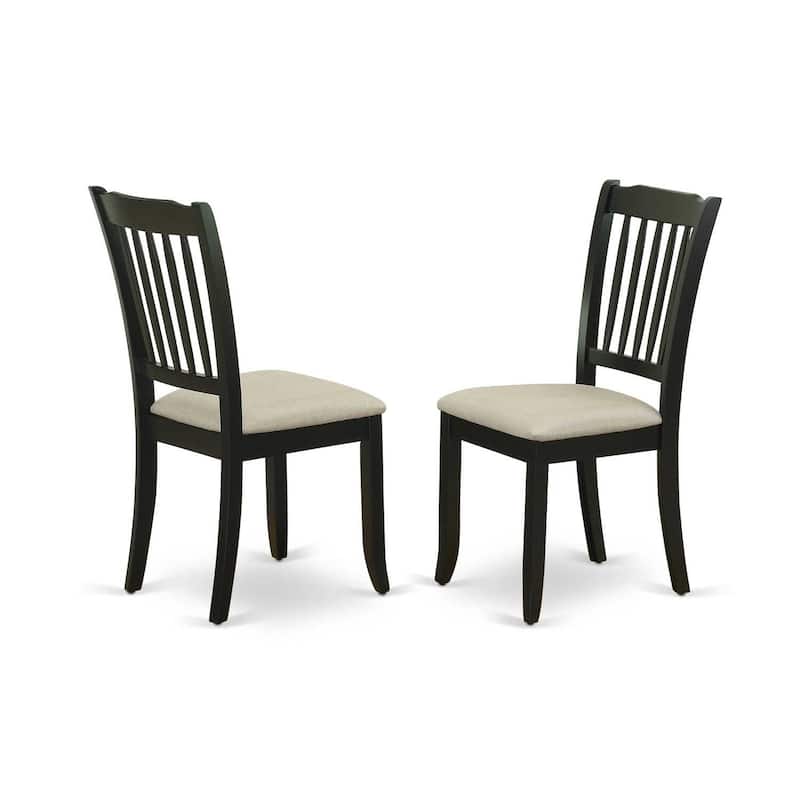 Round Dinette Set with Drop Leaf Table & 2 Linen Dining Chairs - Black Kitchen Set
