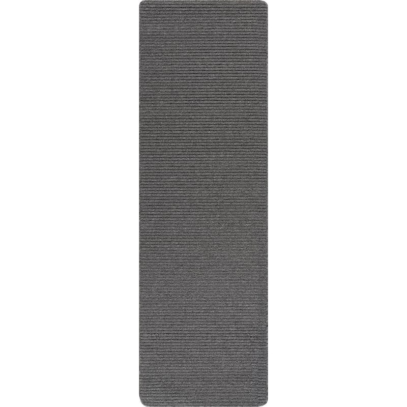 Beverly Rug Solid Color Non-Slip Rubber Back Washable Indoor Area Rug - 2X5 - Gray