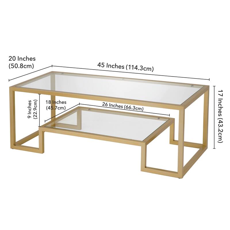 Artemis Contemporary Metal and Glass Coffee Table