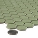 preview thumbnail 4 of 12, Merola Tile Metro Hex 1" Glossy Olive 11.86" x10.25" Porcelain Mosaic Floor and Wall Tile