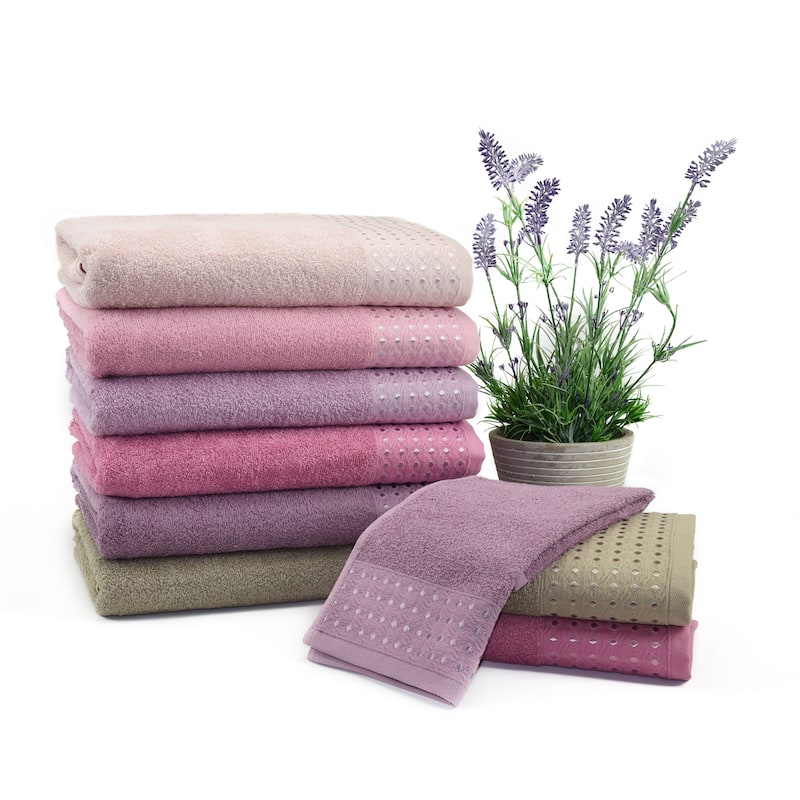 East'N Blue Petek Turkish Cotton Bath Towel Set (Set of 6) - (2 Bath Towel, 2 Hand Towel, 2 Washcloth)
