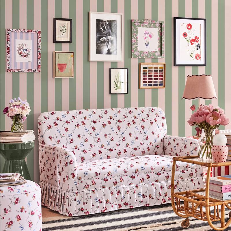 Cath Kidston Canopy Stripe Green & Pink