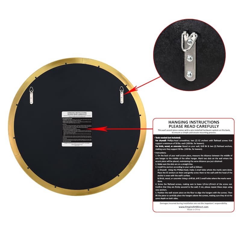 Ultra Stainless Steel Round Wall Mirror- 30"x30"