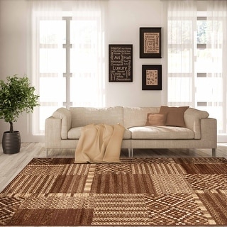 Superior Modern Block Patchwork Power-Loomed Indoor Area Rug - Bed Bath ...