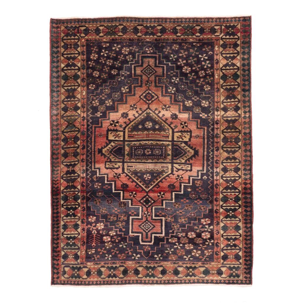 ECARPETGALLERY Hand-knotted Konya Anatolian Dark Navy Wool Rug - 4'11 x 6'6