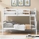preview thumbnail 3 of 8, White Twin over Full Pine Wood Bunk Bed with Safety Guardrail for Bedroom