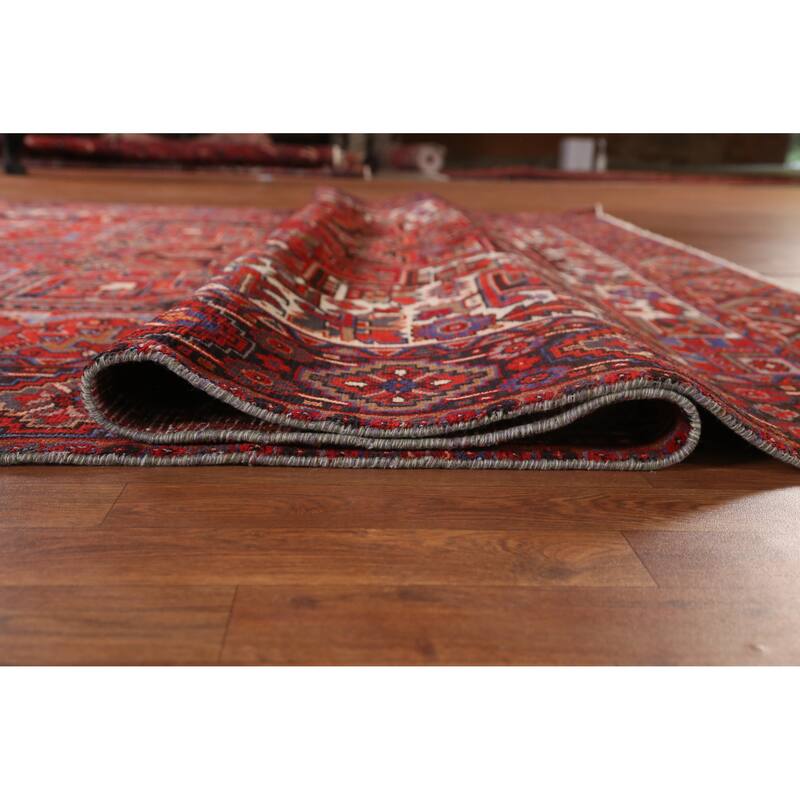 Hand Knotted Oriental 100% Wool Carpet Traditional Medallion Red Heriz Area Rug - 11' 11'' X 8' 10''