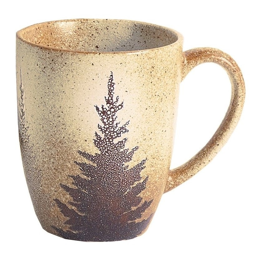 Sullivans 12 oz. Gold Pine Glass Mug - Set of 4, Clear