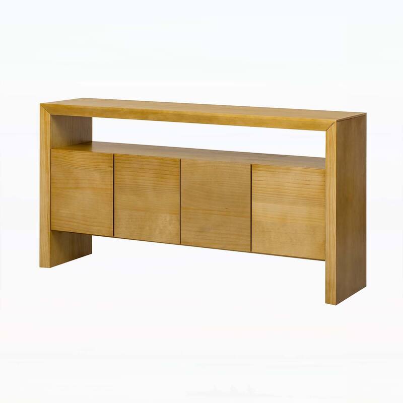 Modern Wood Sideboard with Open Shelf,for Multiple Living Spaces