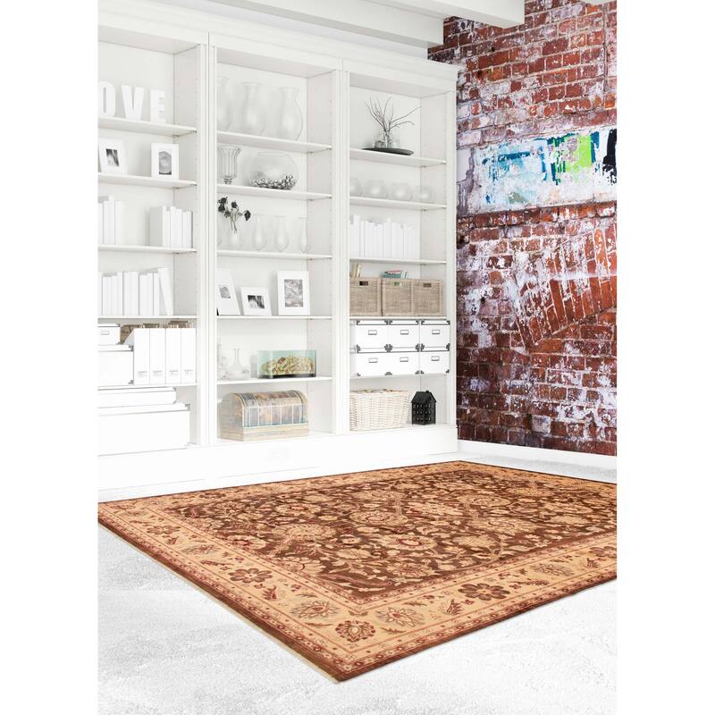ECARPETGALLERY Hand-knotted Chobi Finest Brown Wool Rug - 9'8 x 14'2