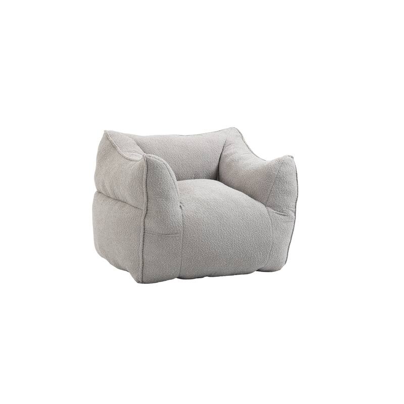 GDFStudio - COOLMORE Boucle Bean Bag Chair with Memory Foam Filling for Ultimate Comfort