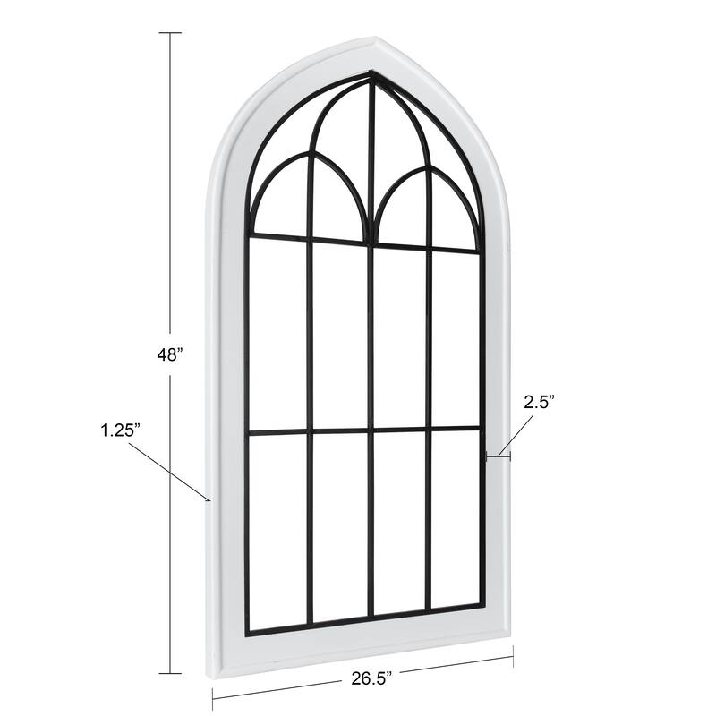 Kate and Laurel Rennel Wood Window Pane Arch Wall Decor